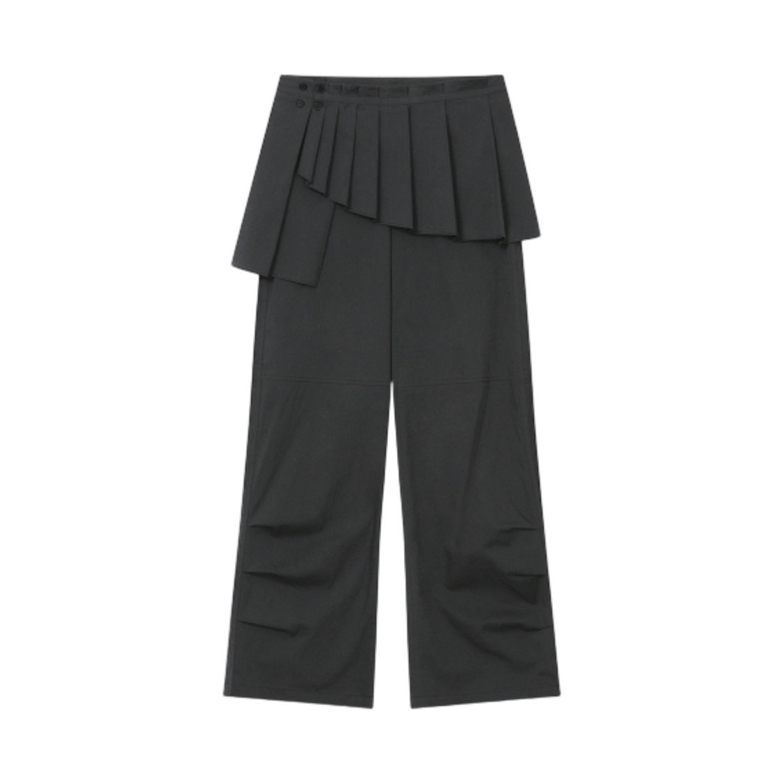 (W) 미세키서울 스파이럴 플리츠 스커트 팬츠 세트 차콜((W) Miseki Seoul Spiral Pleats Skirt Pants Set Charcoal) - 1