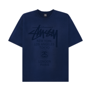 Stussy World Tour T-Shirt Sun Faded Navy