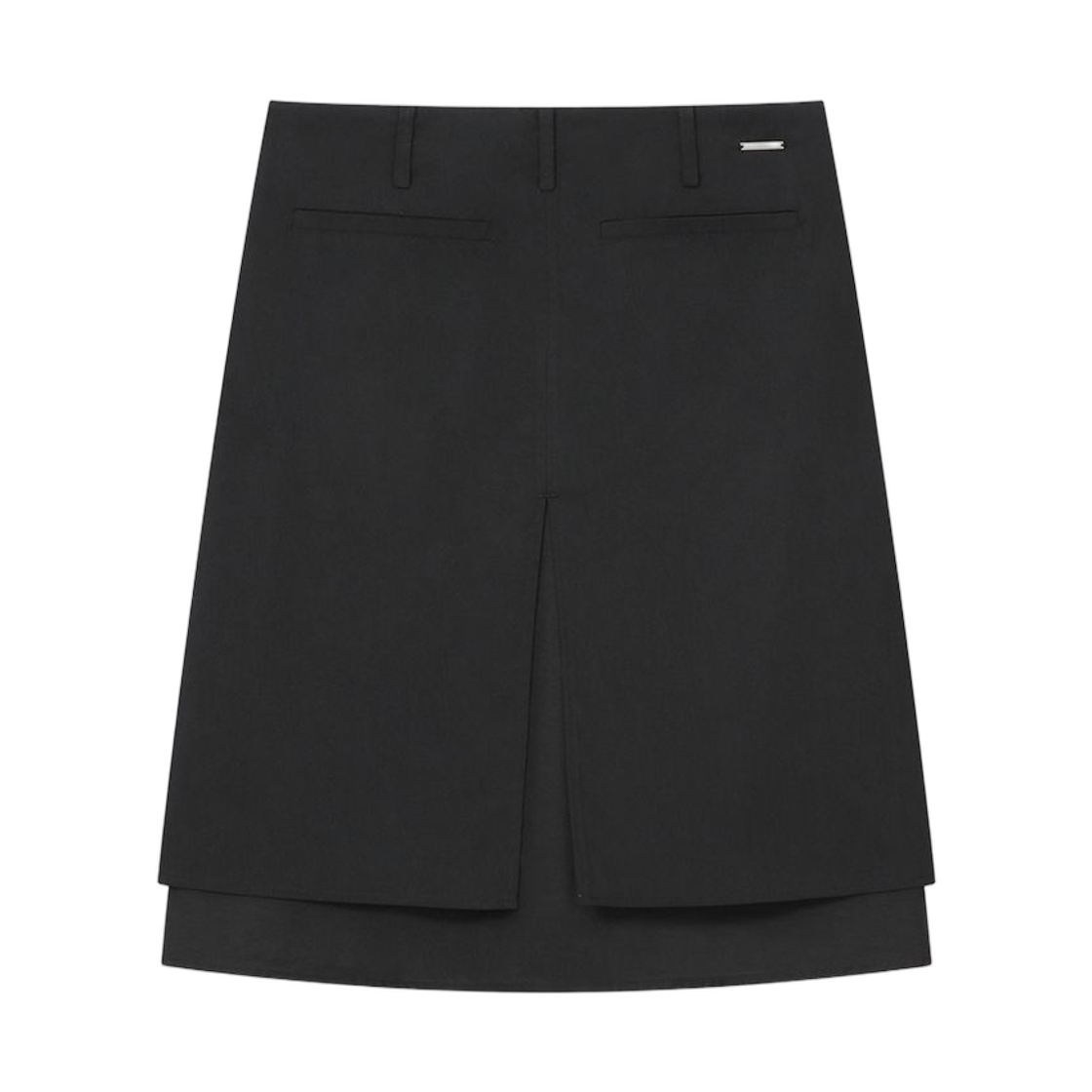 (W) 미세키서울 사이드 시어 레이어드 미디 랩 스커트 블랙((W) Miseki Seoul Side Sheer Layered Midi Wrap Skirt Black) - 2