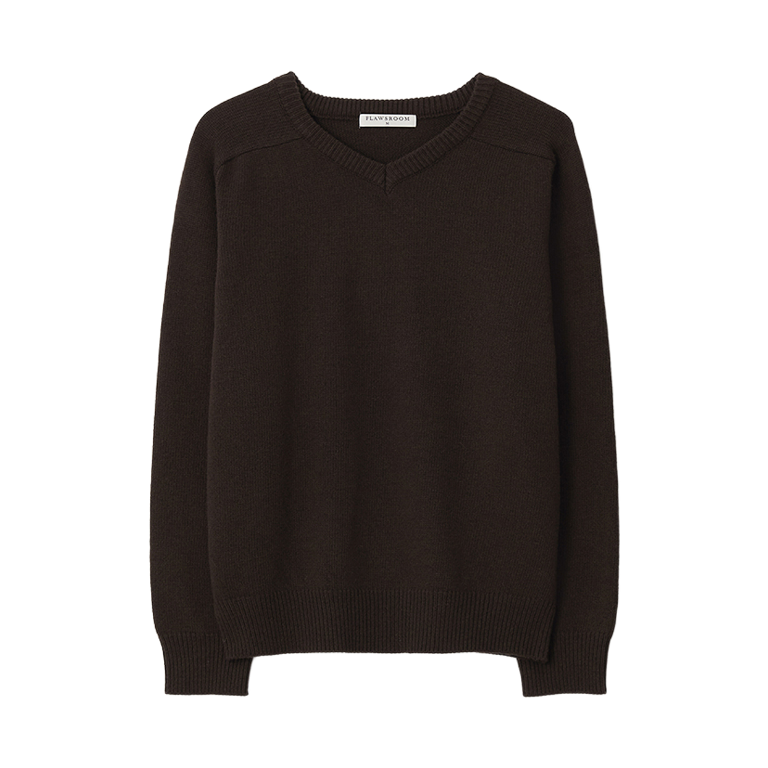 플로즈룸 파인 울 브이넥 니트 다크 브라운(Flawsroom Fine Wool V Neck Knit Dark Brown) - 1