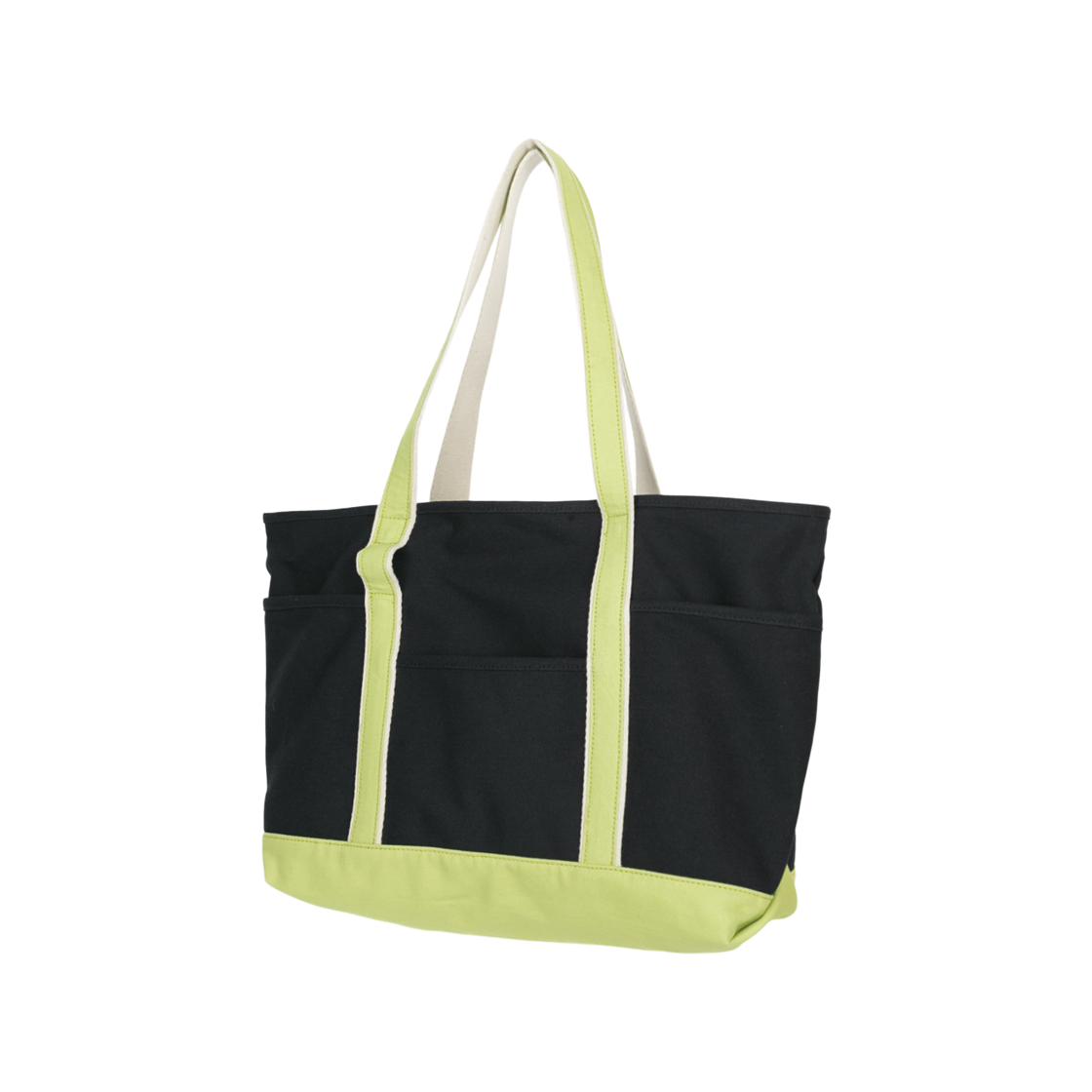 마지언타이틀 캔버스 카페토트 02 네이비 라임(MAZIUNTITLED Canvas Cafe Tote 02 Navy Lime)