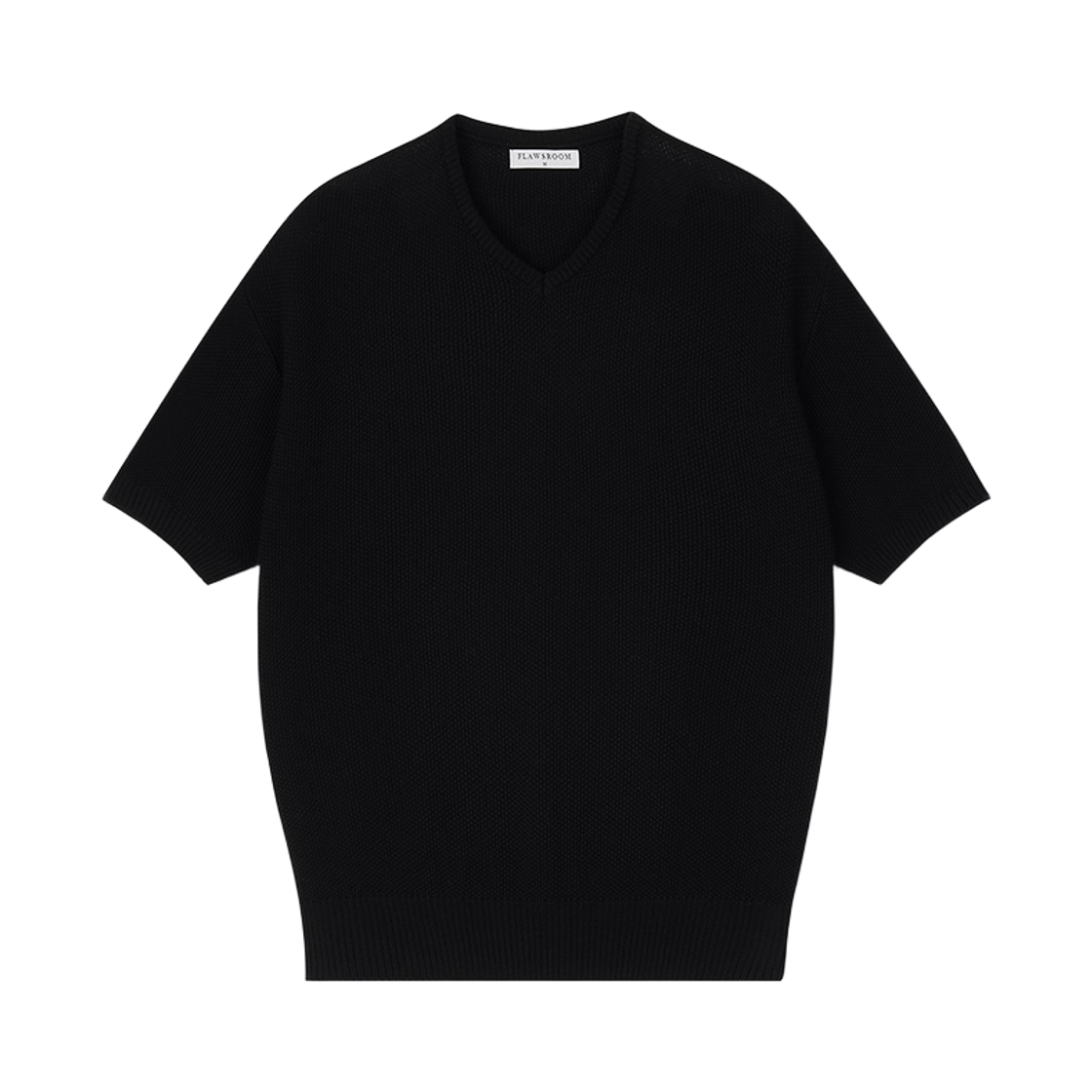 플로즈룸 라이트 브이넥 코튼 니트 블랙(Flawsroom Light V Neck Cotton Knit Black)