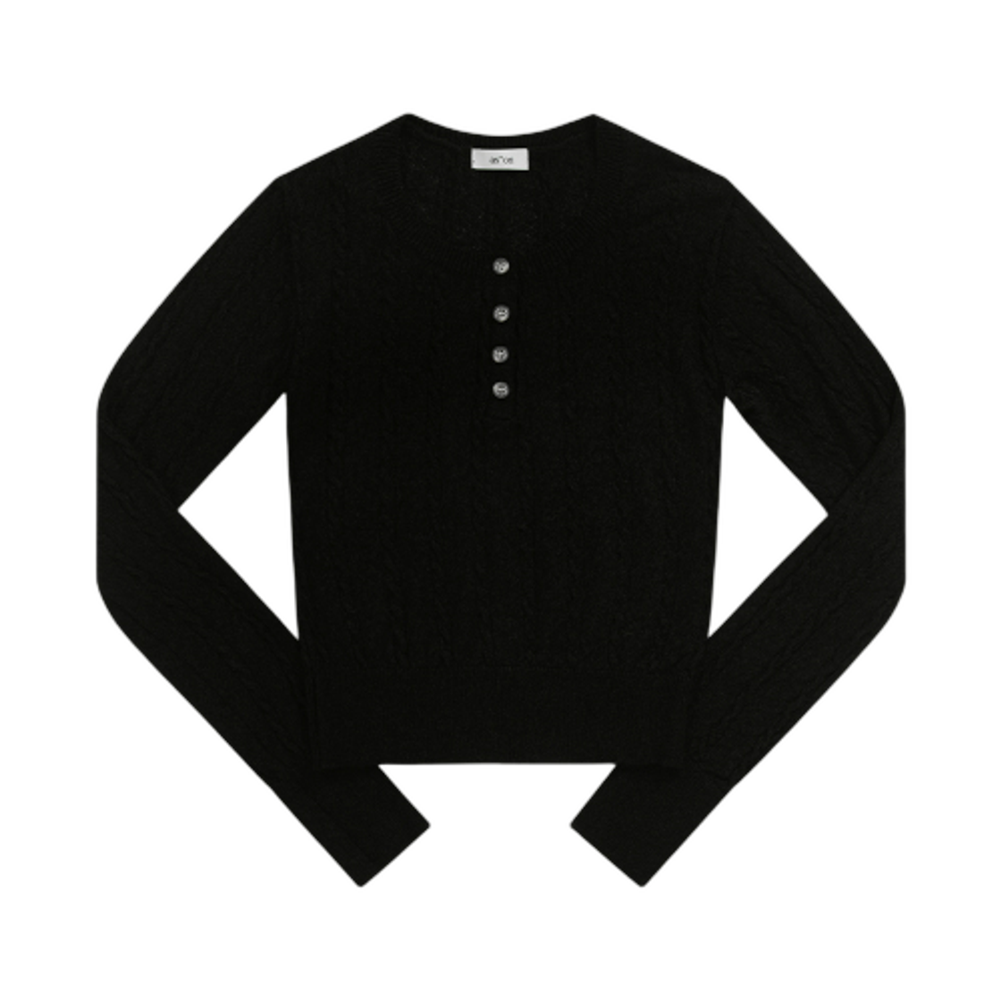 (W) 애즈온 미스티 케이블 니트 블랙((W) Ason Misty Cable Knit Black)