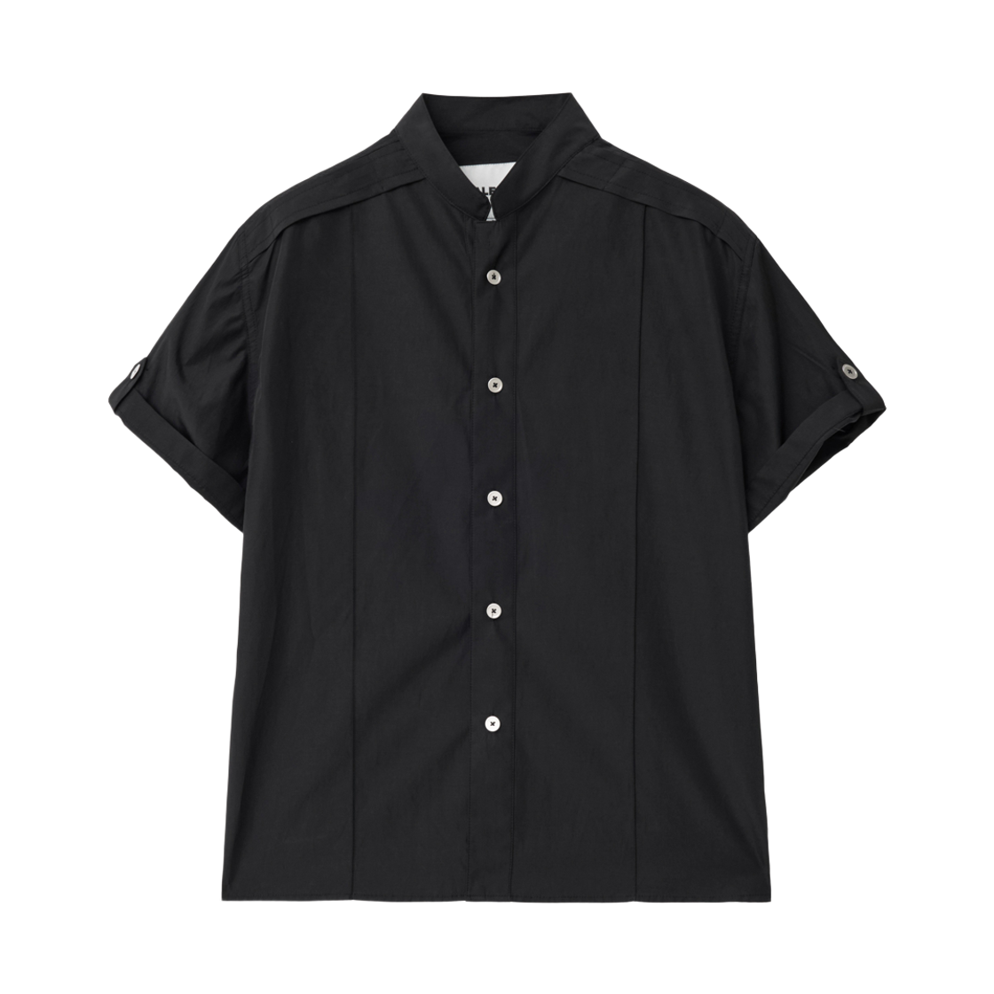 알렌느 핀턱 스트럭쳐 스탠 카라 셔츠 블랙(Haleine Pintuck Structured Stand Collar Shirt Black (XT234))