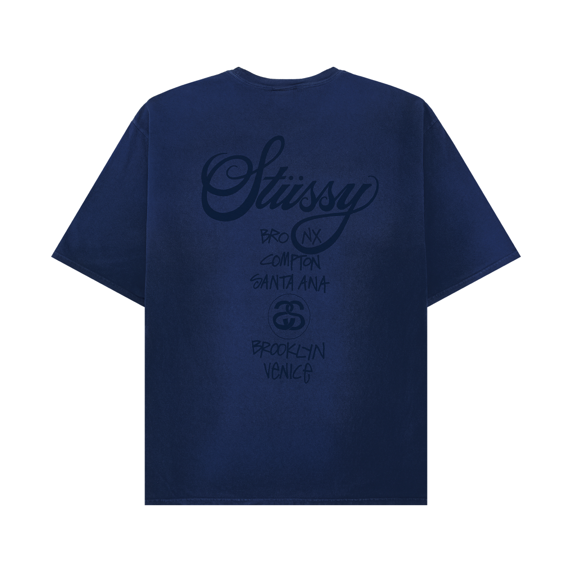 스투시 월드 투어 티셔츠 썬 페이디드 네이비(Stussy World Tour T-Shirt Sun Faded Navy) - 2