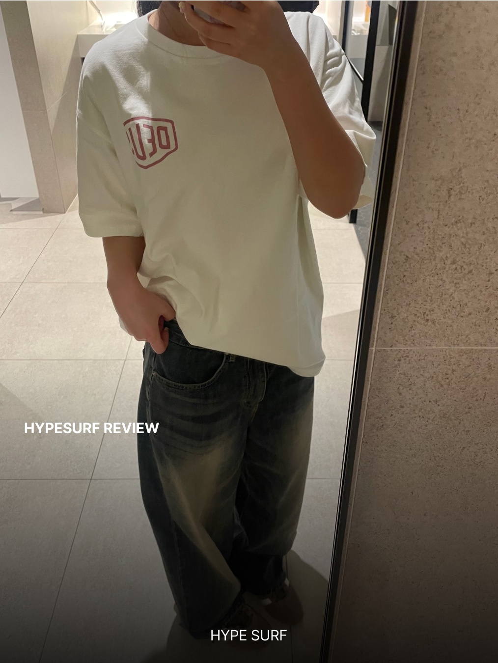 Deus Ex Machina Tokyo College Address T-Shirt Ivory 착용 스타일 - 2