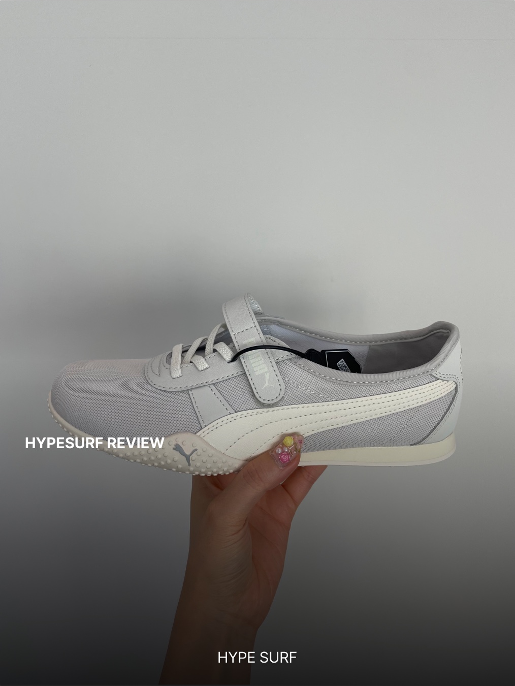 (W) Puma Bella V Blush Feather Gray Warm White 착용 스타일 - 3