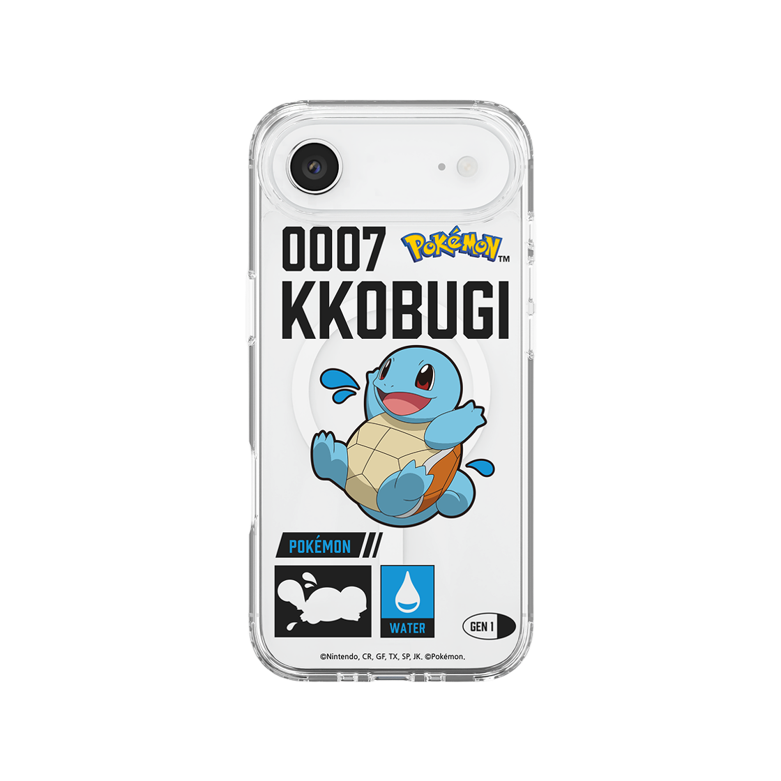 에스엘비에스 포켓몬 꼬부기 인덱스 클리어 마그넷 케이스 for iPhone17 Series(SLBS Pokémon Squirtle Index Clear Magnet Case for iPhone17 Series) - 3