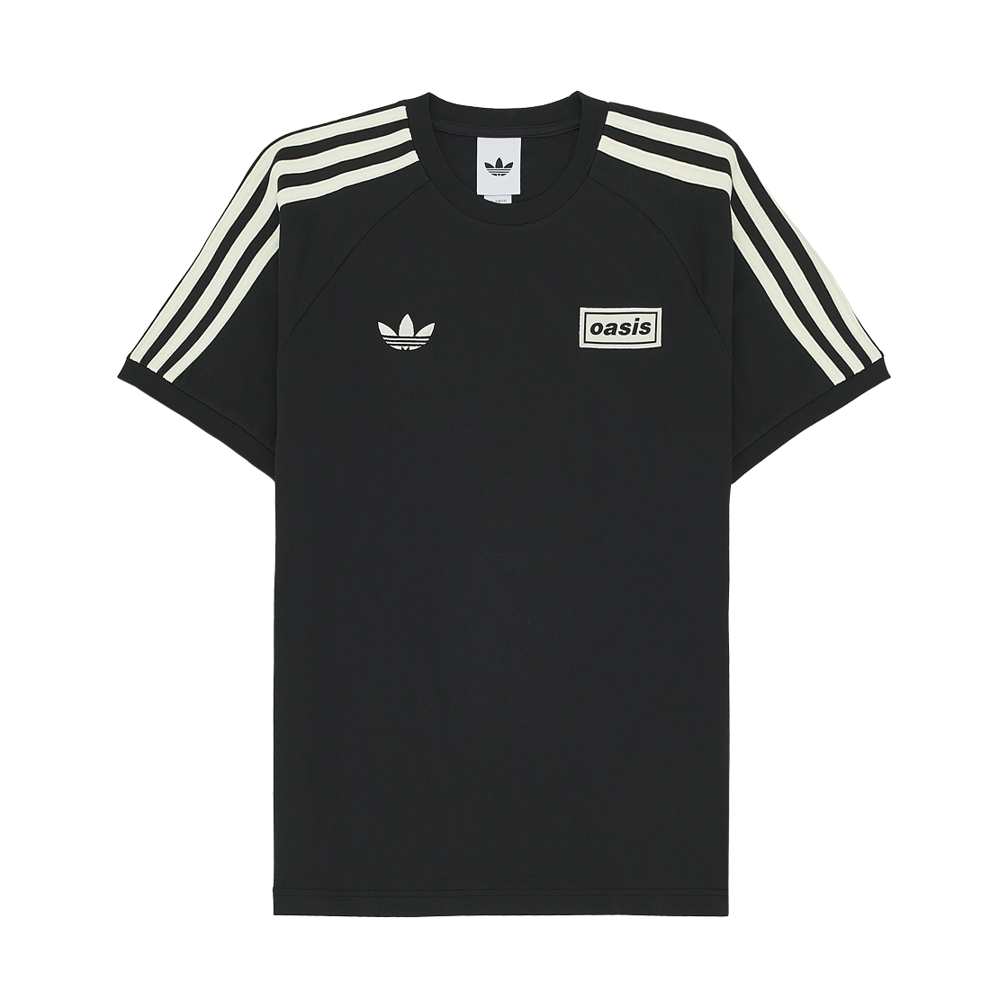 아디다스 x 오아시스 투어 3-스트라이프 티셔츠 블랙 - KR 사이즈(Adidas x Oasis Tour 3-Stripes T-Shirt Clear Sky Black - KR Sizing)