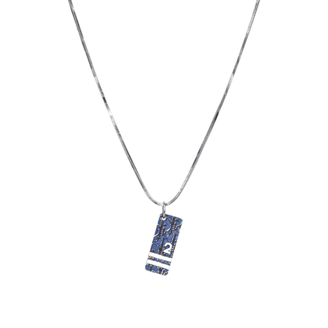 디올 블루 트로터 실버 목걸이 A-B52348(Dior Blue Trotter Silver Necklace A-B52348)