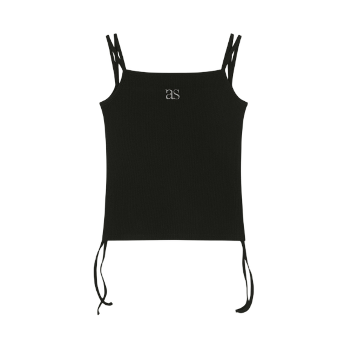 (W) 애즈온 레이어 셔링 슬리브리스 블랙((W) Ason Layer Shirring Sleeveless Black)