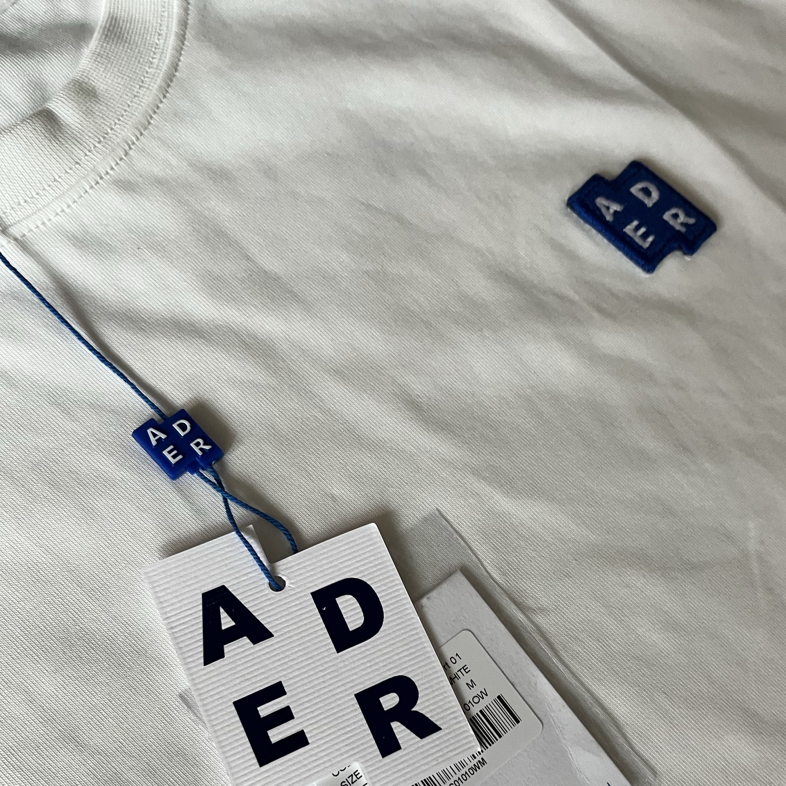 Ader Error Sig; TRS/BL Tag T-Shirt 01 Off White 착용 스타일