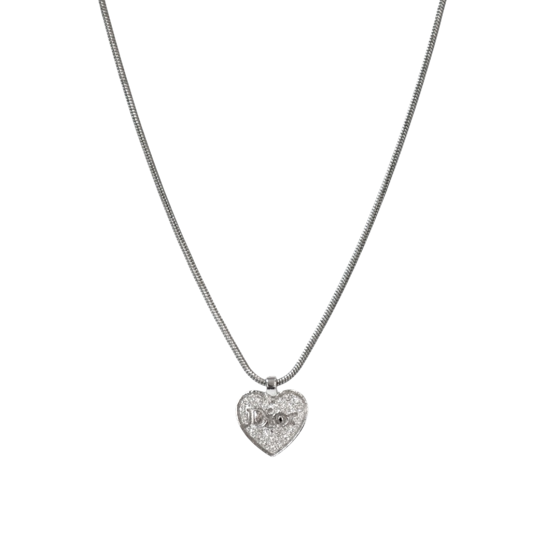 ITEUHQ6JM8GM Dior Cubic Heart Silver Necklace A-B58057