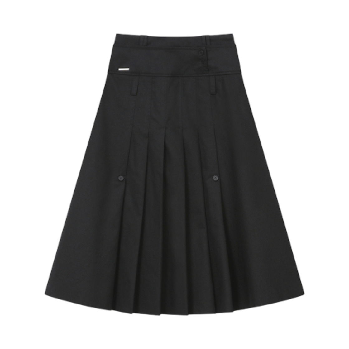 (W) 미세키서울 레이어드 플리츠 맥시 스커트 블랙((W) Miseki Seoul Layered Pleats Maxi Skirt Black) - 1