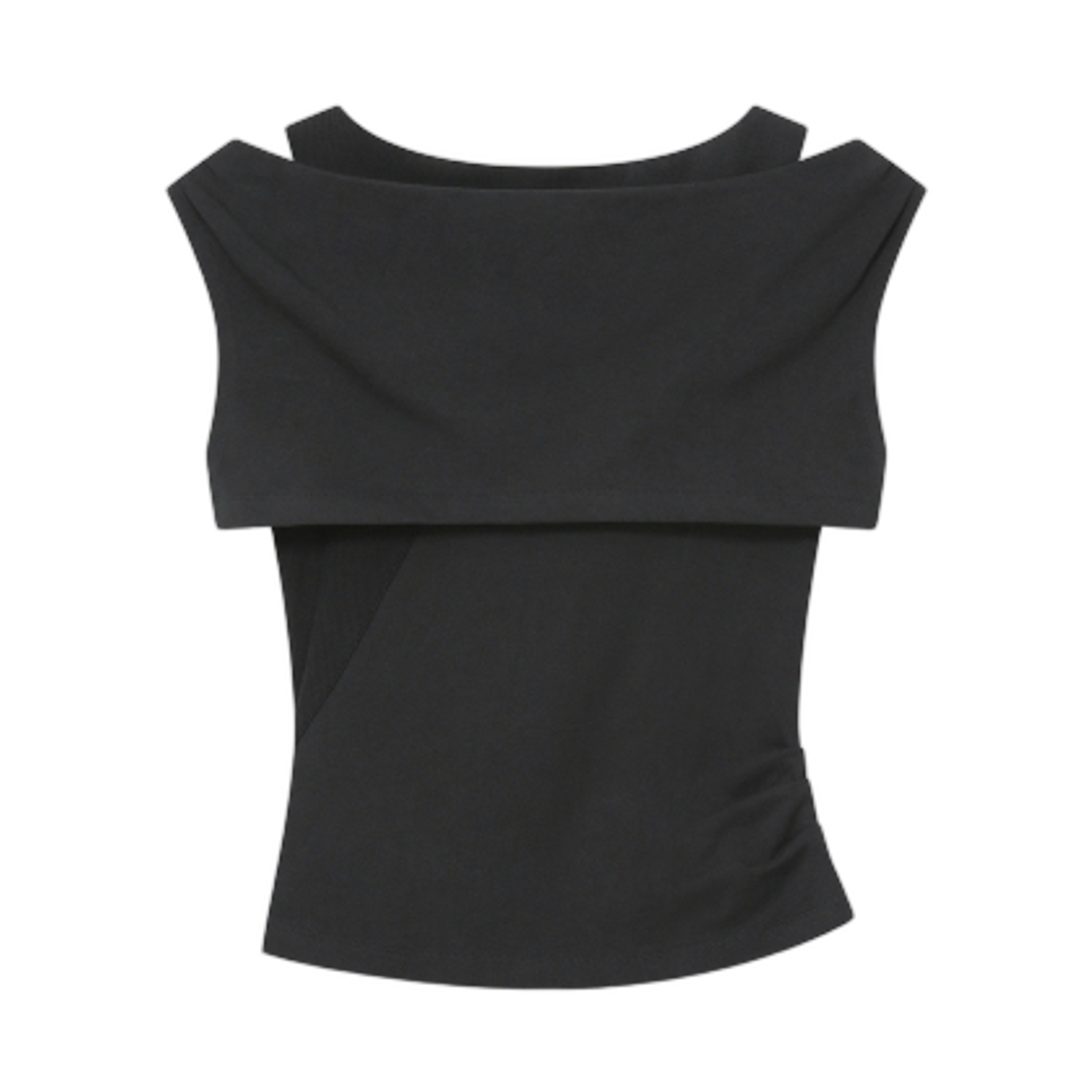 (W) 미세키서울 마이크로 가디건 레이어드 탑 블랙((W) Miseki Seoul Micro Cardigan Layered Top Black) - 2