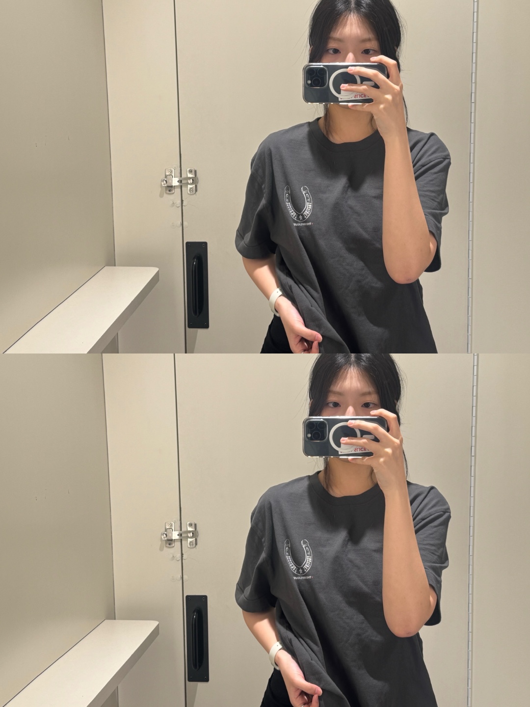 [KREAM 단독] Thevinylhouse Lucky House Tee Charcoal 착용 스타일