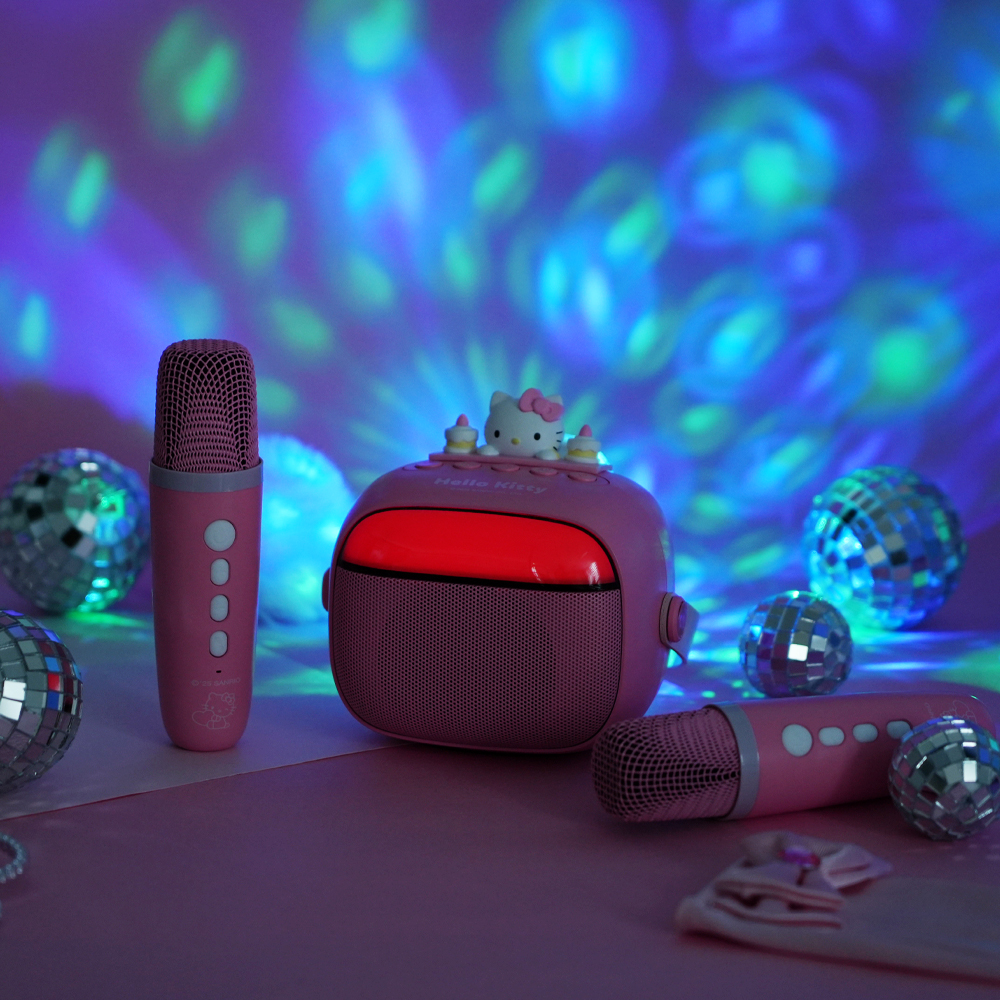 로이체 산리오 LED 무선 미니 블루투스 스피커 + 매직보이스 듀엣 마이크 2p 세트 헬로키티(Royche Sanrio Hello Kitty LED Wireless Mini Bluetooth Speaker + Magic Voice Duet Microphone 2P Set) - 6