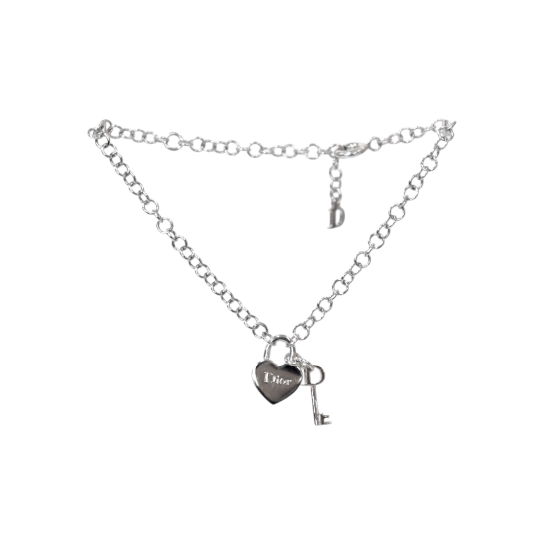 디올 하트 자물쇠 키 실버 팔찌 A-B57418(Dior Heart Lock Key Silver Bracelet A-B57418) - 1
