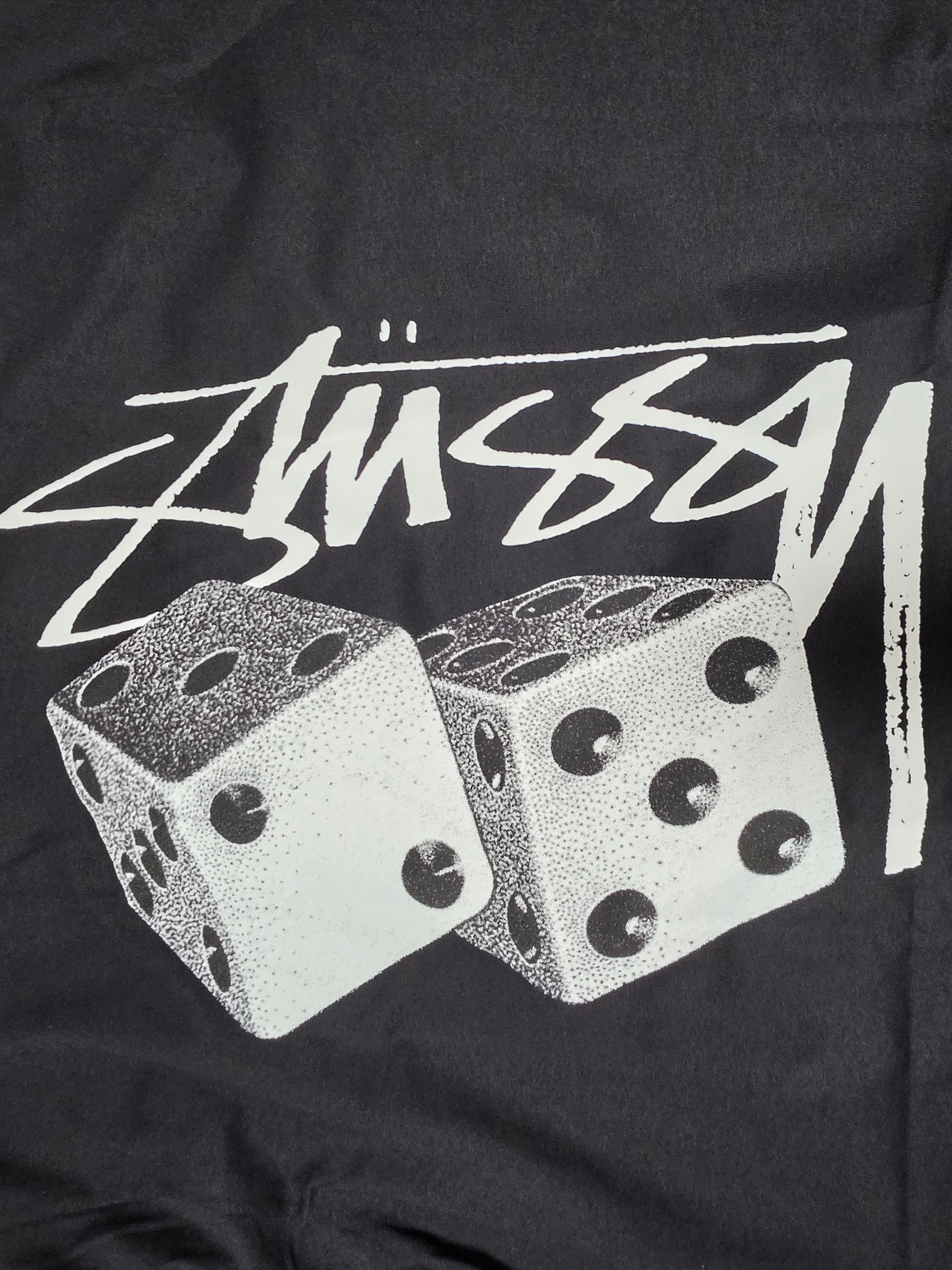 Stussy Tall Dice T-Shirt Black 착용 스타일 - 1