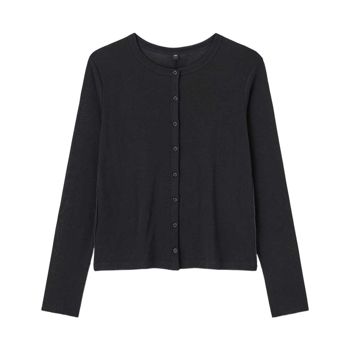 361181-09 (W) GU Soft Sheer Cardigan Q Black