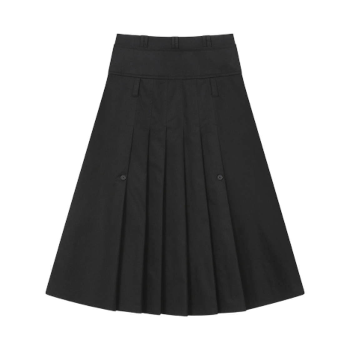 (W) 미세키서울 레이어드 플리츠 맥시 스커트 블랙((W) Miseki Seoul Layered Pleats Maxi Skirt Black) - 2