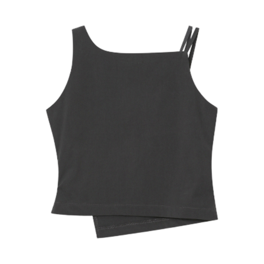 (W) 미세키서울 레이어드 버튼 슬리브리스 탑 차콜((W) Miseki Seoul Layered Button Sleeveless Top Charcoal) - 2