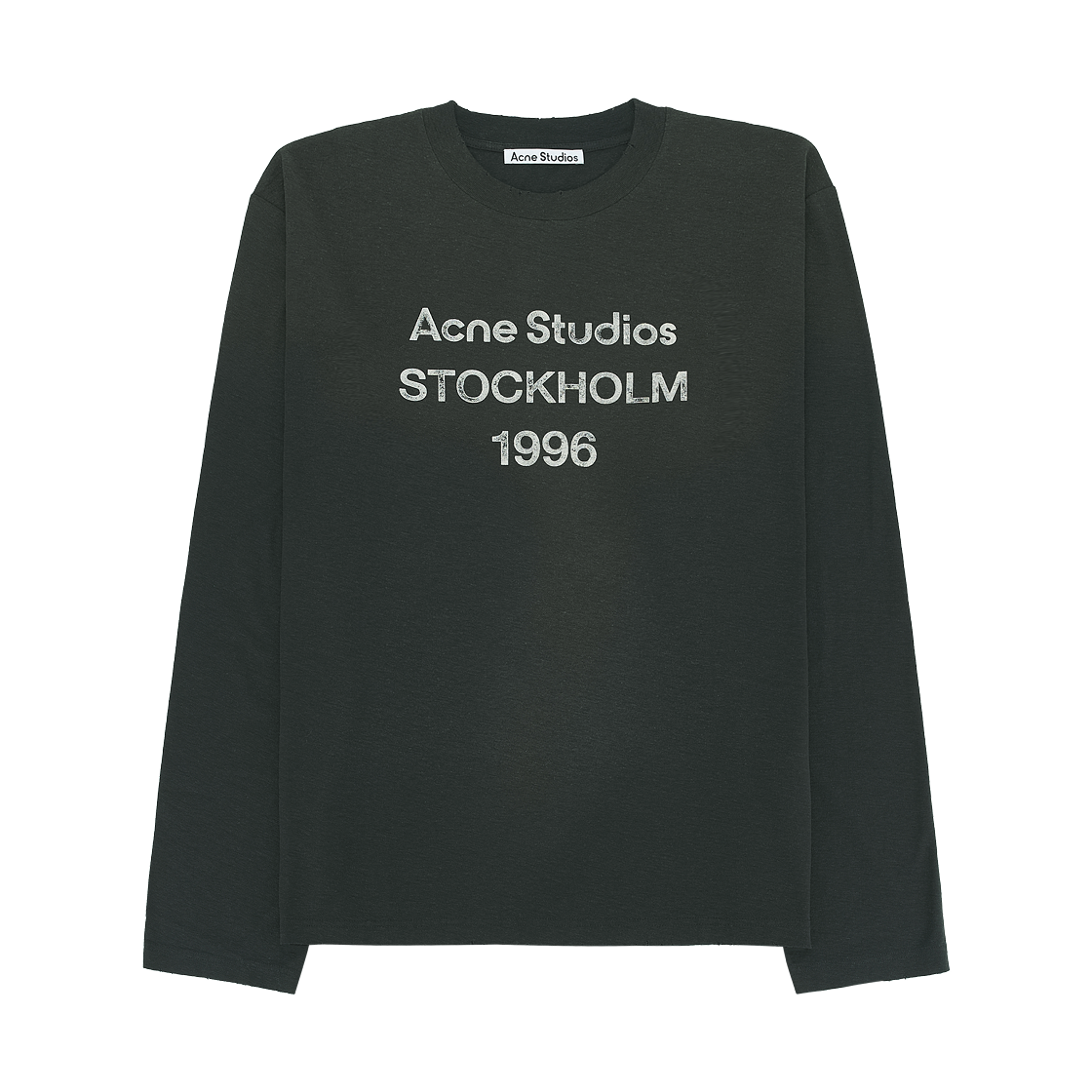 아크네 스튜디오 로고 롱슬리브 티셔츠 페이디드 블랙(Acne Studios Logo Long Sleeve T-Shirt Faded Black)