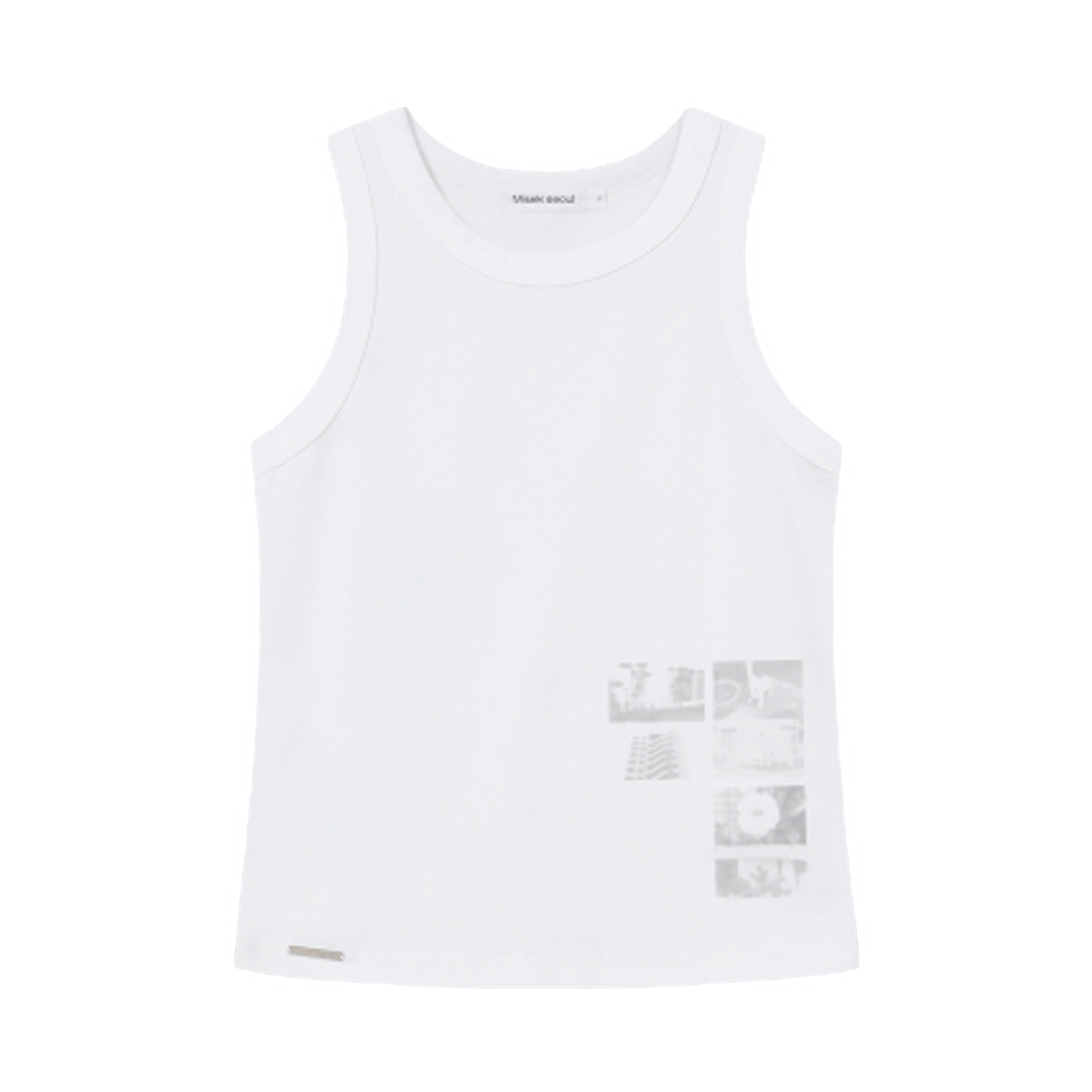 (W) 미세키서울 포토 앨범 그래픽 슬리브리스 화이트((W) Miseki Seoul Photo Album Graphic Sleeveless White) - 1