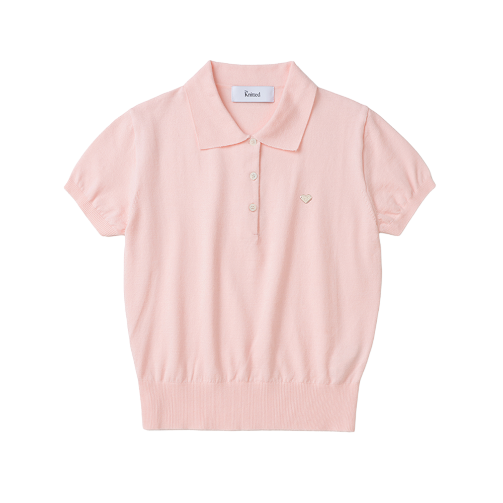 니티드 여성 베이직 에센셜 워셔블 카라 니트 코발트 핑크(Knitted W Basic Essential Washable Collar Knit Cobalt Pink)