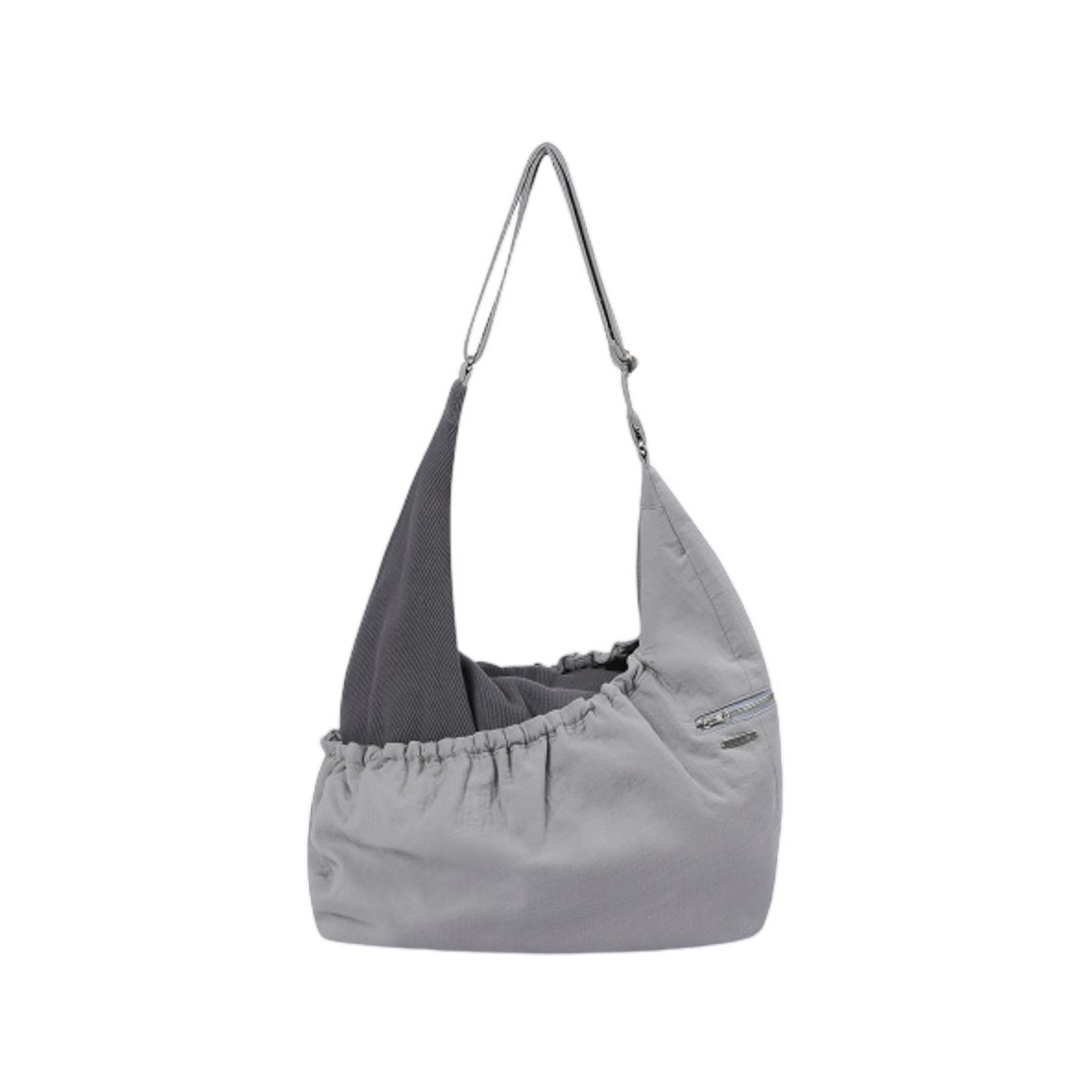 미세키서울 립드 레이어드 크로스백 차콜(Miseki Seoul Ribbed Layered Cross Bag Charcoal)