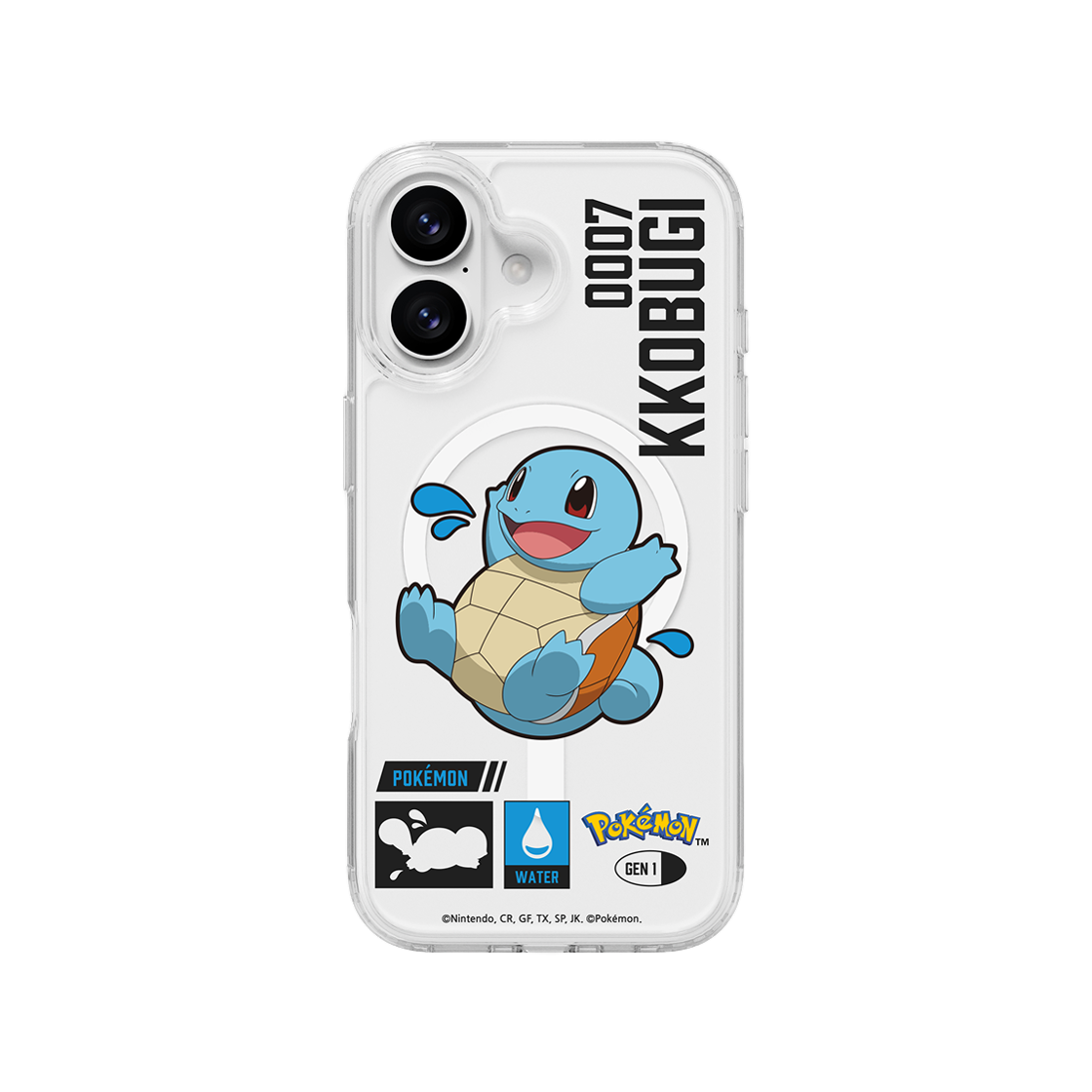 에스엘비에스 포켓몬 꼬부기 인덱스 클리어 마그넷 케이스 for iPhone17 Series(SLBS Pokémon Squirtle Index Clear Magnet Case for iPhone17 Series) - 2