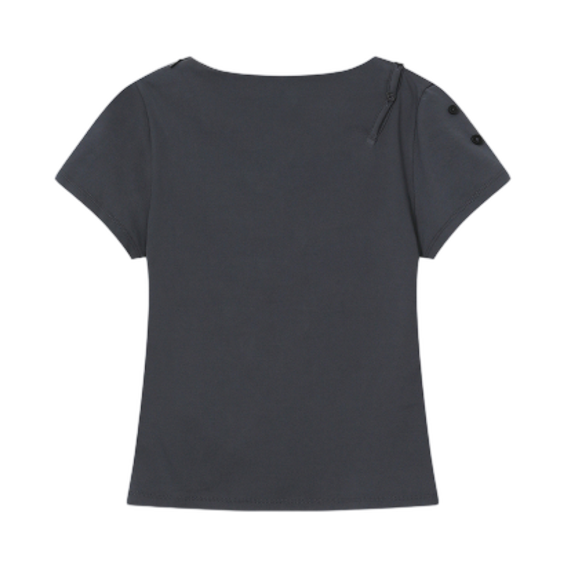 (W) 미세키서울 다이애그널 오픈 숏슬리브 차콜((W) Miseki Seoul Diagonal Open Short Sleeve Charcoal) - 2