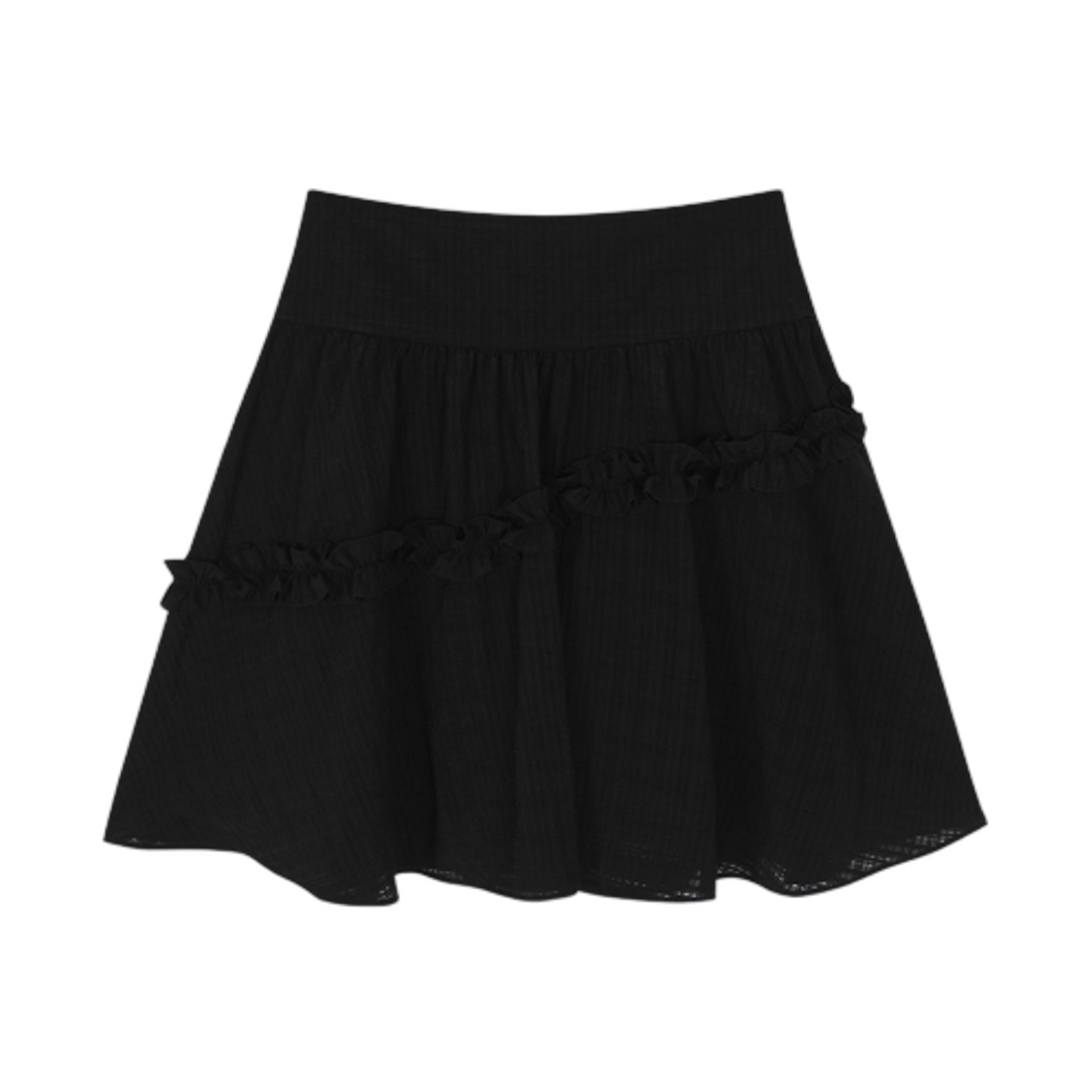 (W) 애즈온 베리 프릴 스커트 블랙((W) Ason Berry Frill Skirt Black) - 2