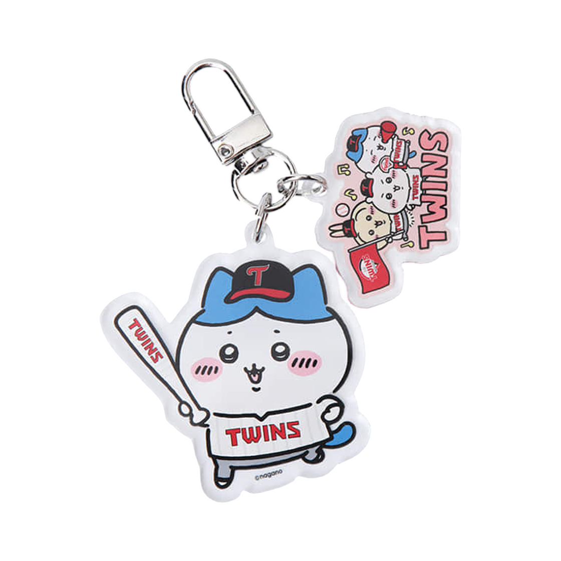 LG 트윈스 x 치이카와 응원배트 아크릴 키링 하치와레(LG Twins x Chiikawa Cheering Bat Acrylic Keyring Hachiware) - 1