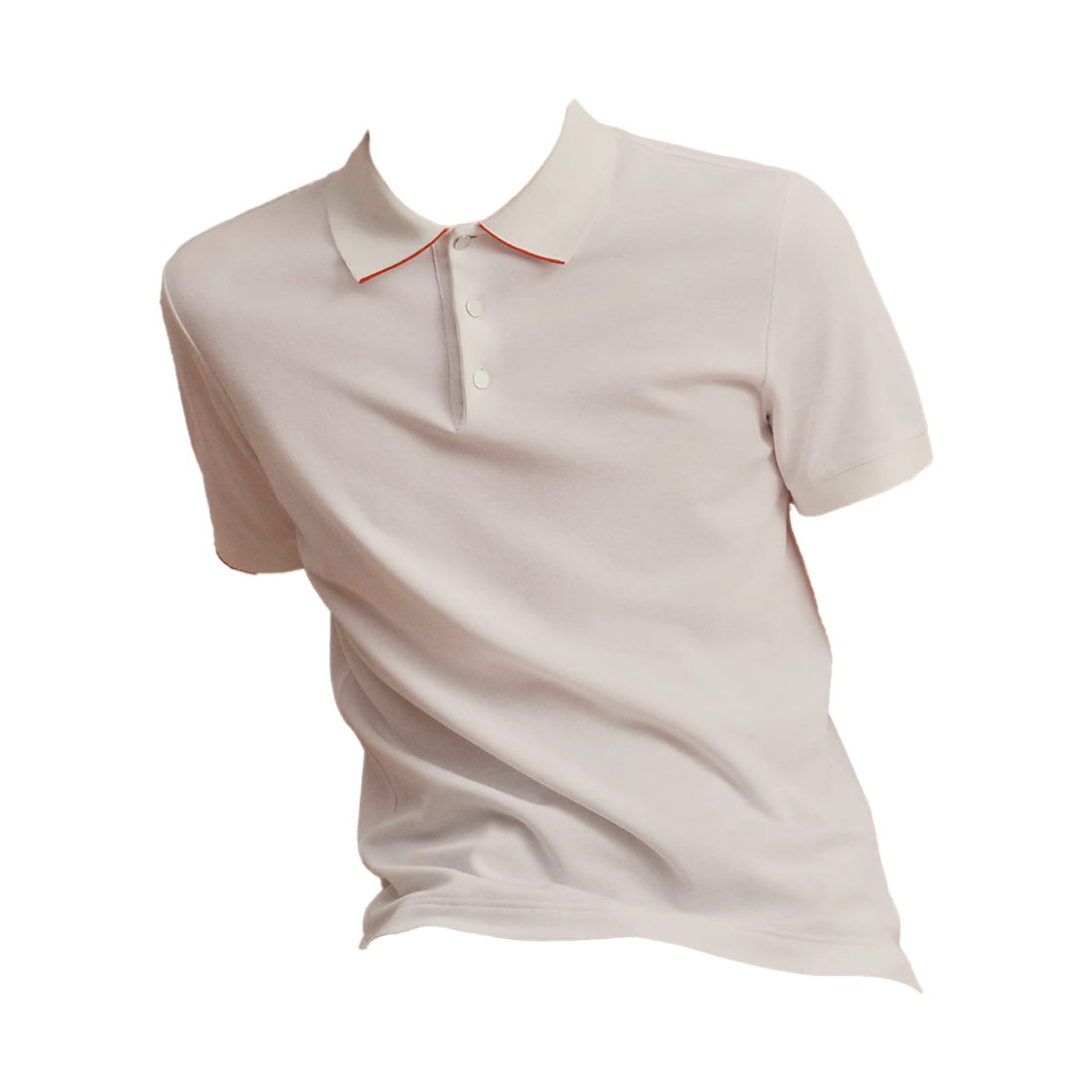 H800271E06S Hermes Double Jeu Technical Polo Blanc Feu