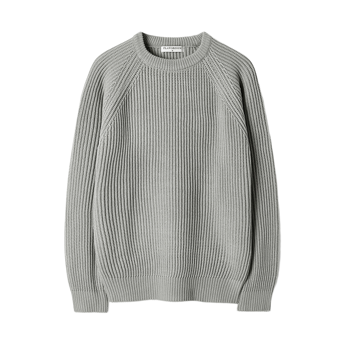FL2537 Flawsroom Essential Crop Reglan Knit Light Grey
