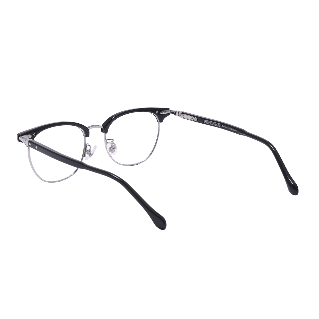 알로아이웨어 [FRAME BLACK] FBG9601 0911G 하금테 블랙/실버 안경테(ALO EYEWEAR [FRAME BLACK] FBG9601 0911G Thin Black/Silver Eyeglass Frame) - 3