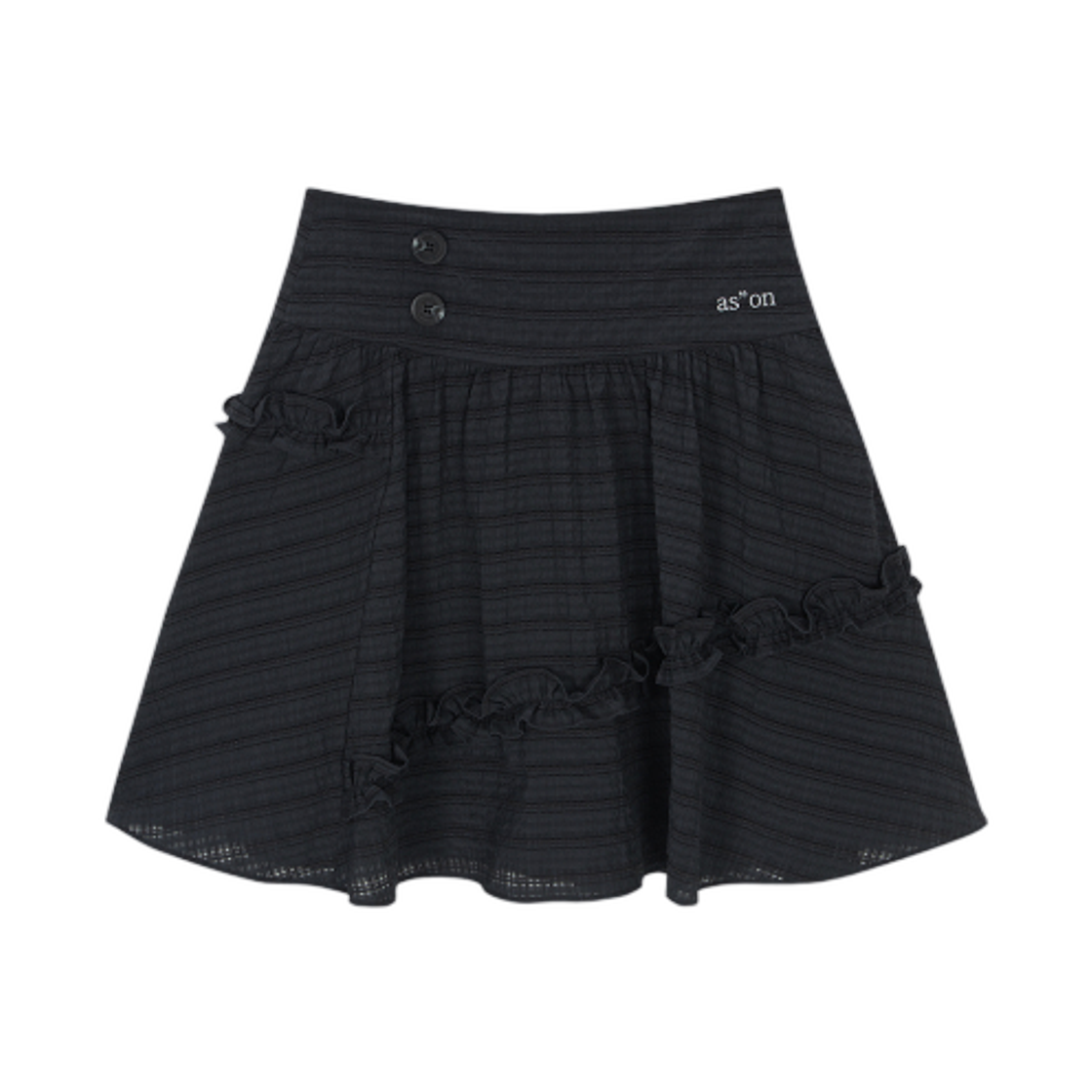 (W) 애즈온 베리 프릴 스커트 차콜((W) Ason Berry Frill Skirt Charcoal) - 1