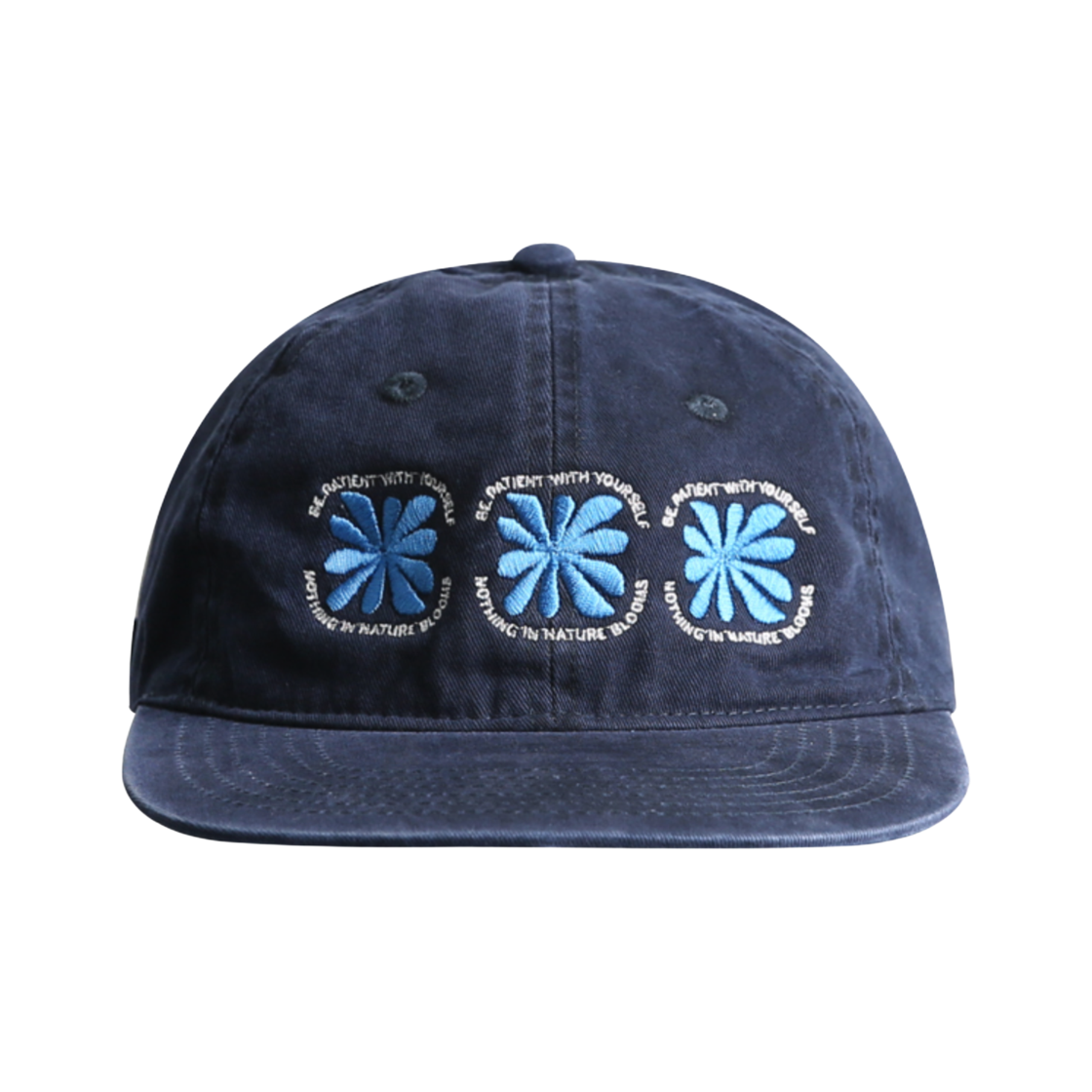 노이아고 플라워 코튼 스냅백 네이비(Noiago Flower Cotton Snapback Navy)