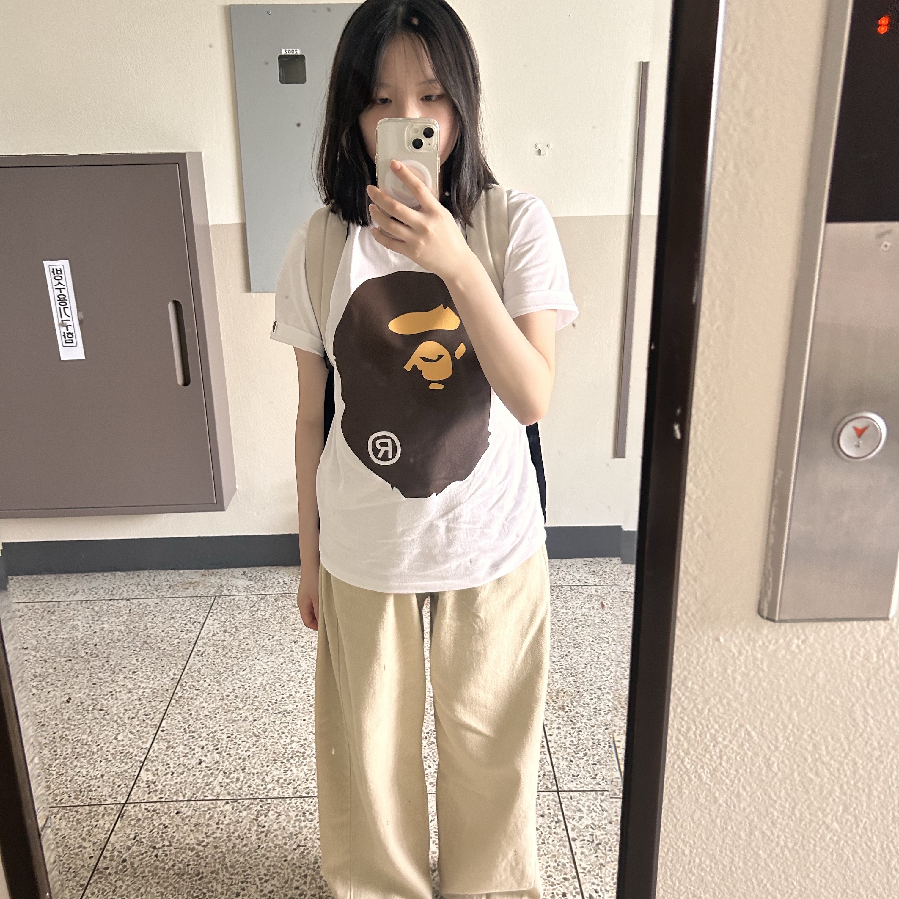BAPE Big Ape Head T-Shirt White 착용 스타일