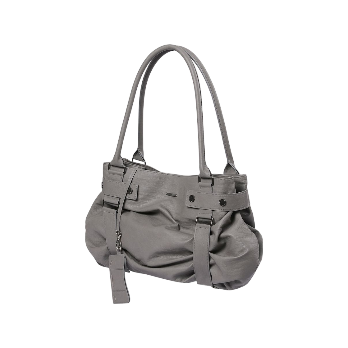 (W) 미세키서울 플리츠 벨티드 빅 백 앤 월렛 그레이((W) Miseki Seoul Pleats Belted Big Bag and Wallet Grey) - 2