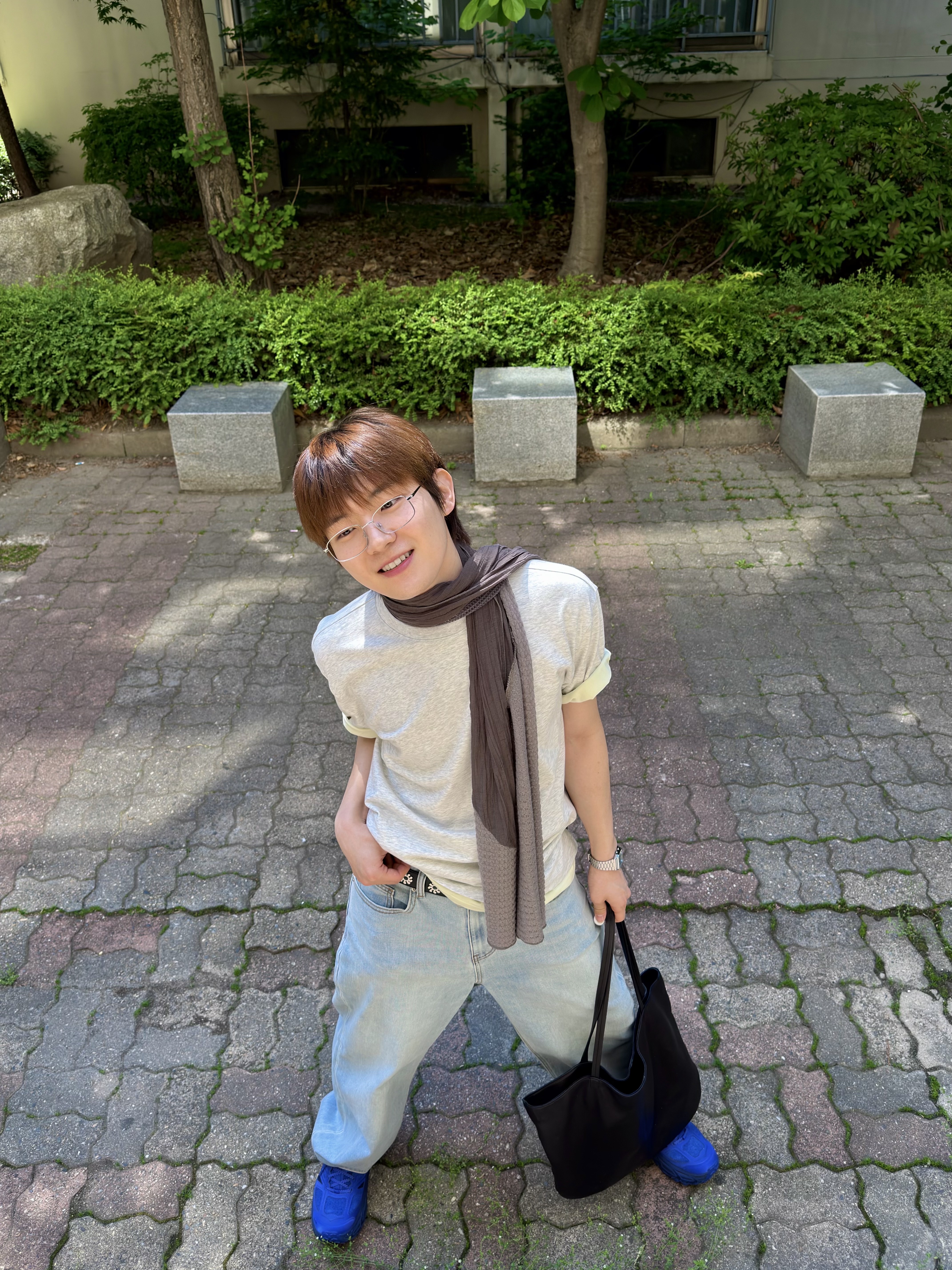 Ignota Core:13 Scarification Scarf Charcoal, Hoka x Xlim Mafate Speed 2 TS Cobalt Blue 착용 스타일 - 3