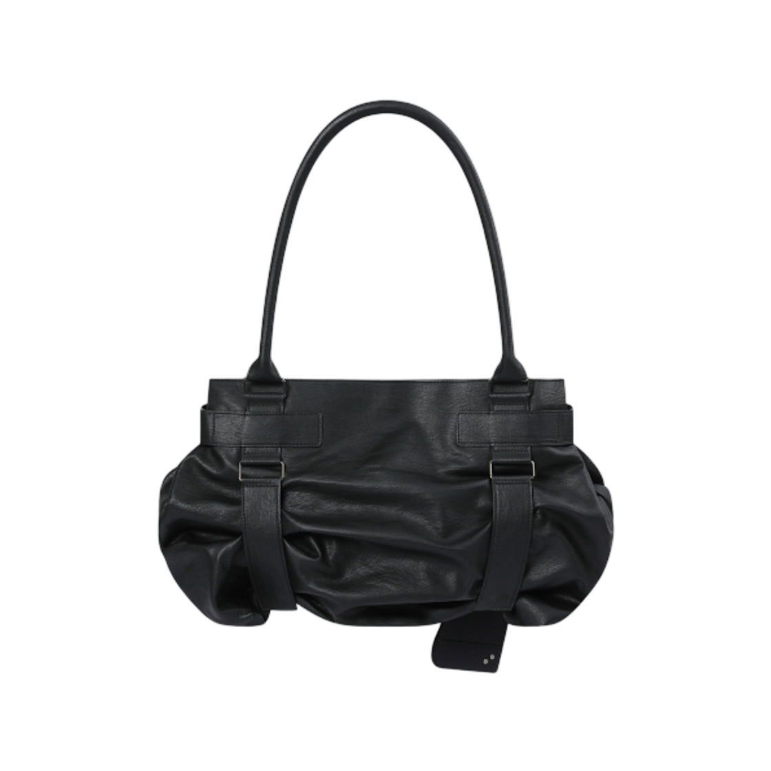(W) 미세키서울 플리츠 벨티드 빅 백 앤 월렛 블랙((W) Miseki Seoul Pleats Belted Big Bag and Wallet Black) - 3