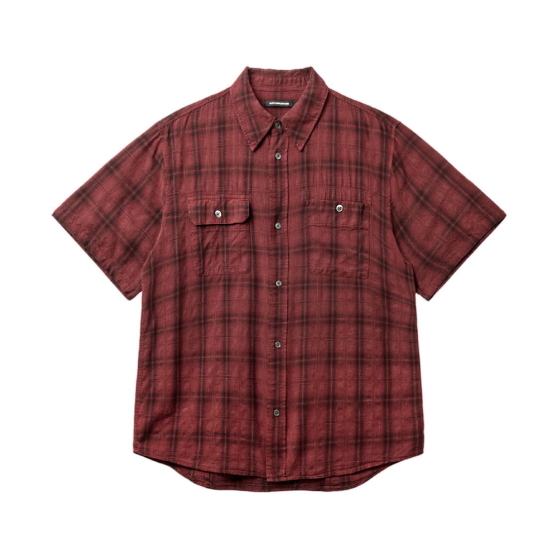 해칭룸 2PK 셔츠 1/2 오버 다이드 체크 다크 레드(Hatchingroom 2PK Shirt 1/2 Over Dyed Check Dark Red) - 1