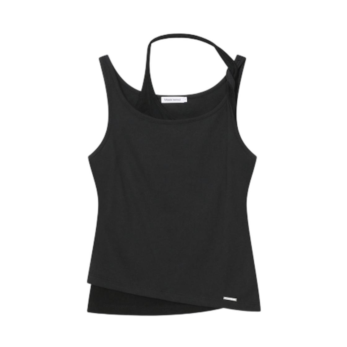(W) 미세키서울 트위스트 스트링 레이어드 슬리브리스 블랙((W) Miseki Seoul Twist String Layered Sleeveless Black)