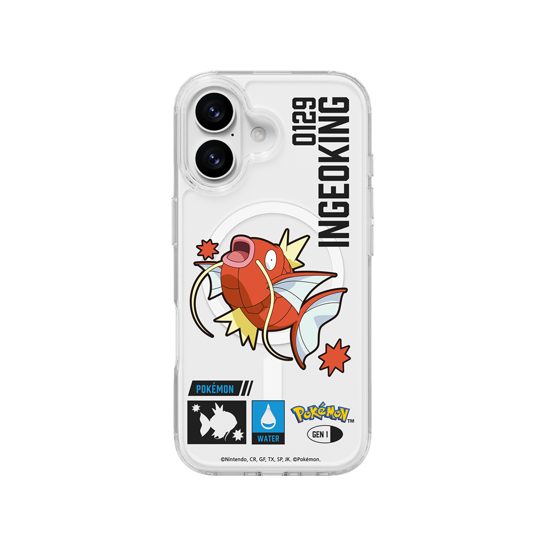 에스엘비에스 포켓몬 잉어킹 인덱스 클리어 마그넷 케이스 for iPhone17 Series(SLBS Pokémon Magikarp Index Clear Magnet Case for iPhone17 Series) - 2