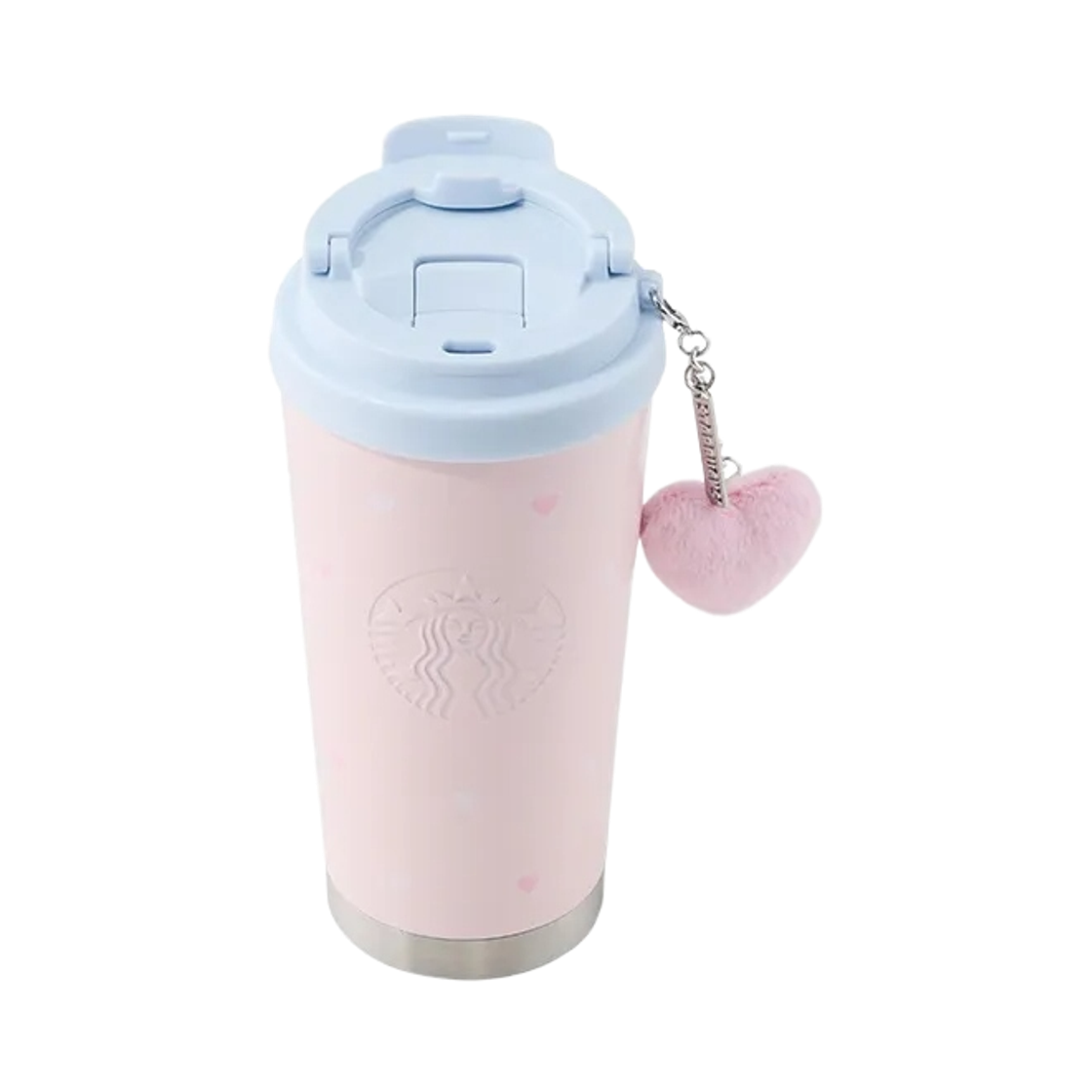 - Starbucks China Pink Heart Charm Stainless Steel Tumbler 473ml