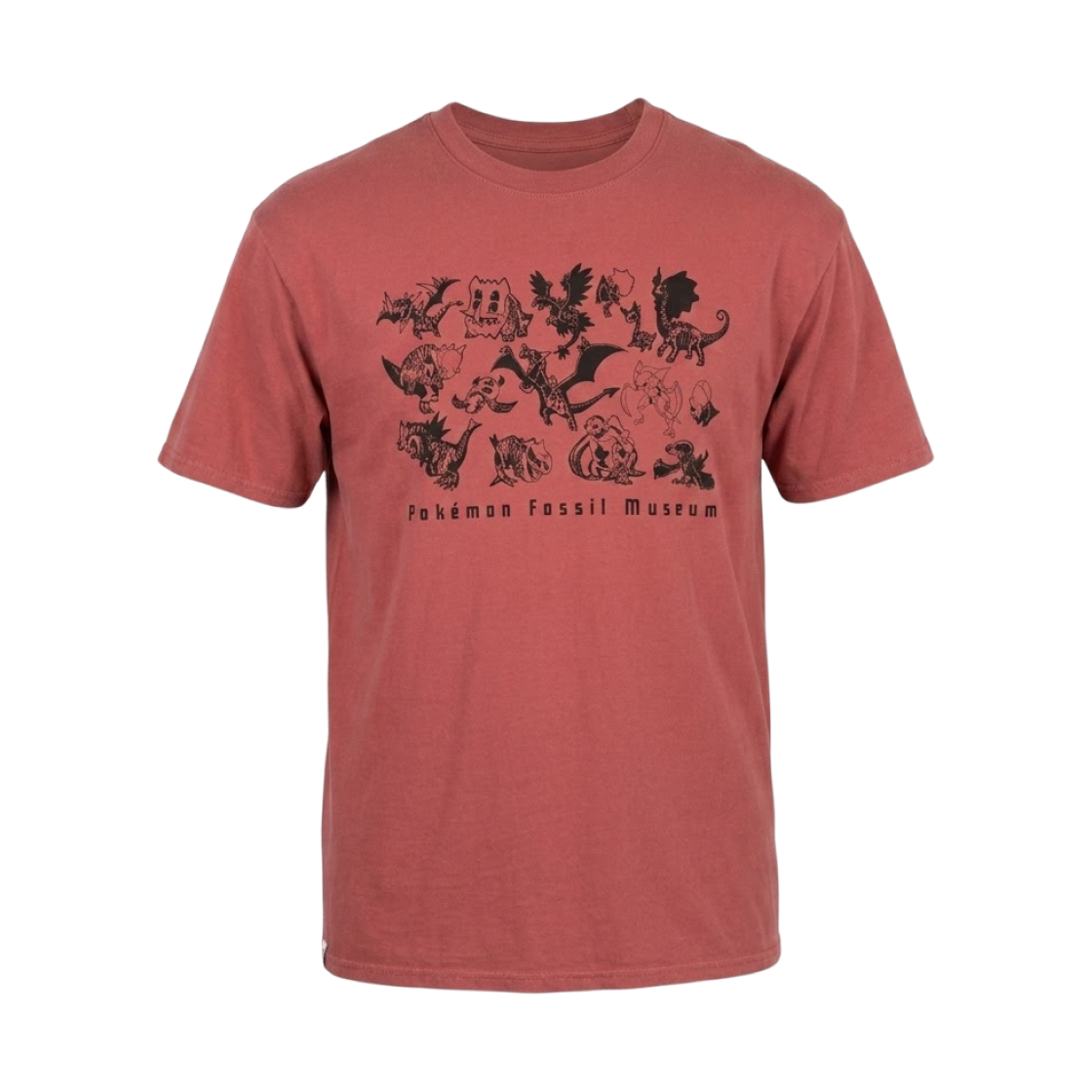 포켓몬 파슬 뮤지엄 스켈레톤 티셔츠 레드(Pokemon Fossil Museum Skeletons T-Shirt Red)
