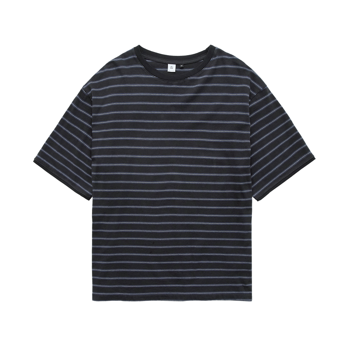 폴리테루 루즈드 스트라이프 티셔츠 잉크 차콜(Polyteru Loosed Striped T-Shirt Ink Charcoal)