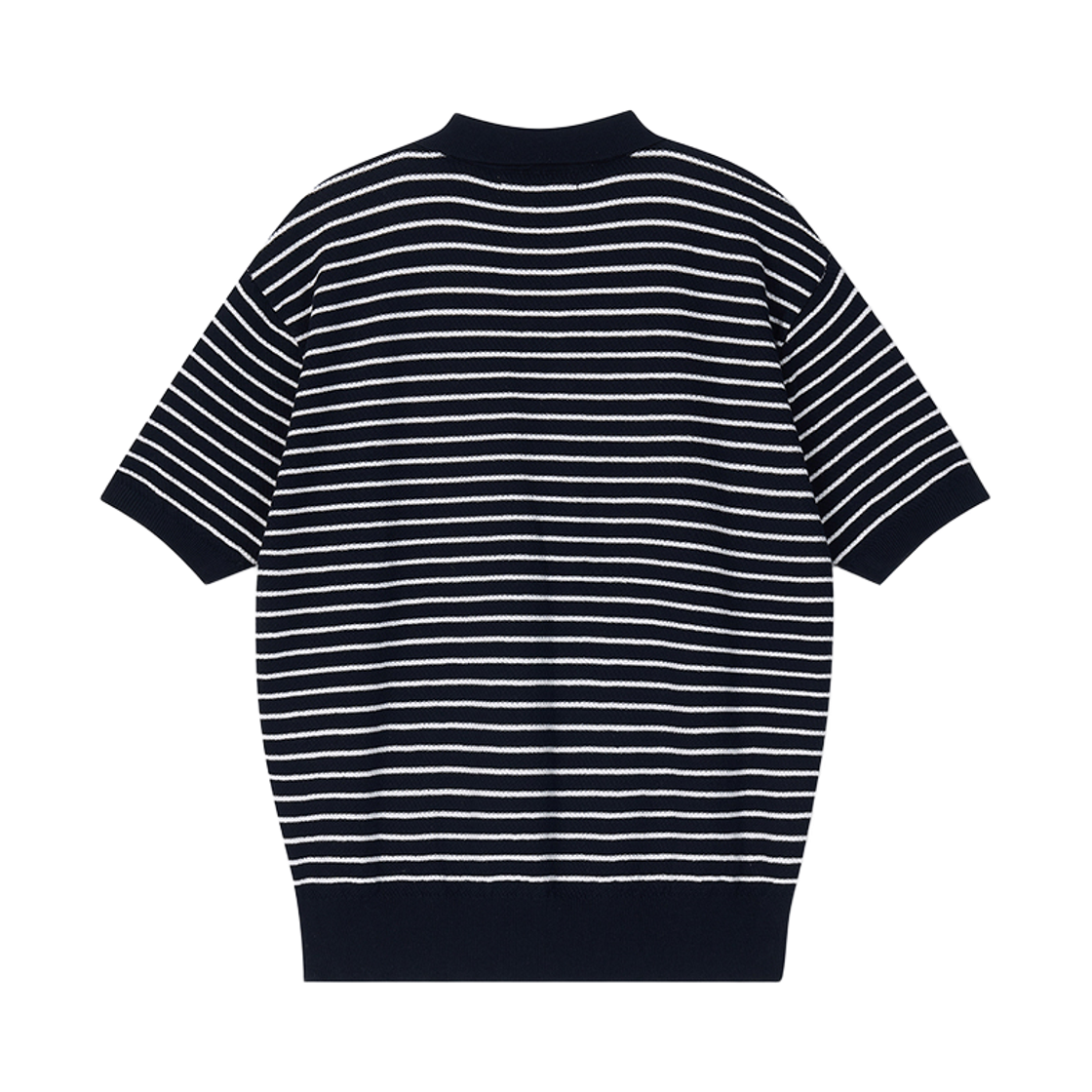 플로즈룸 퓨어 코튼 카라 니트 스트라이프 네이비(Flawsroom Pure Cotton Collar Knit Stripe Navy) - 2